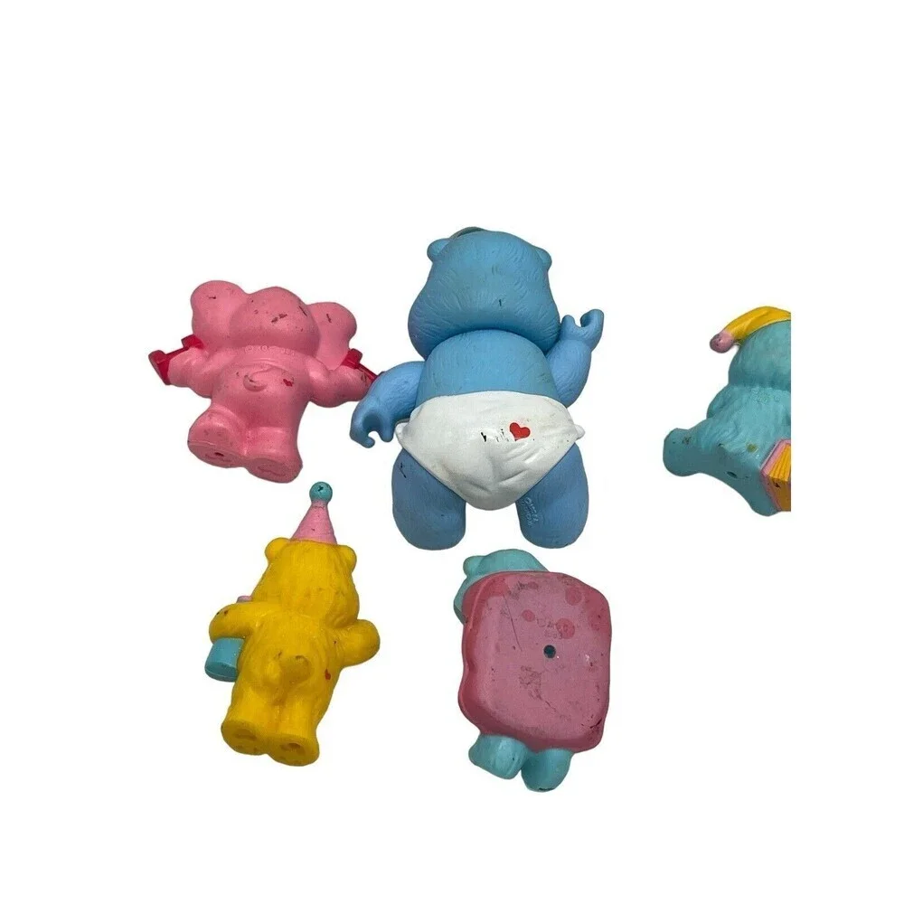 VINTAGE GROUP OF 8 CARE BEAR PVC FIGURES MADE IN 1984 Made In Hong Kong RARE